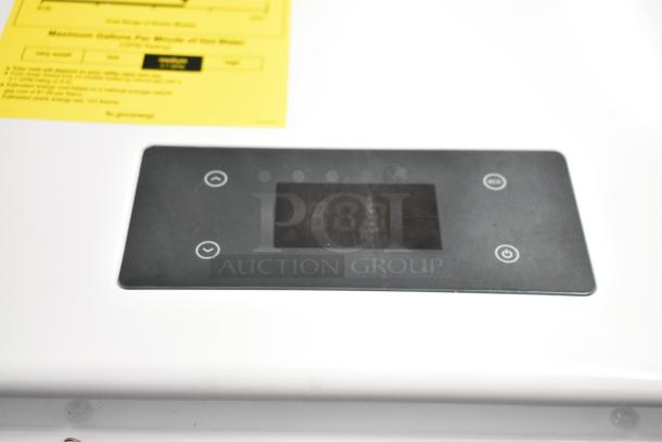 Eccotemp 6GB-ING tankless water heater control panel with digital display and adjustment buttons.