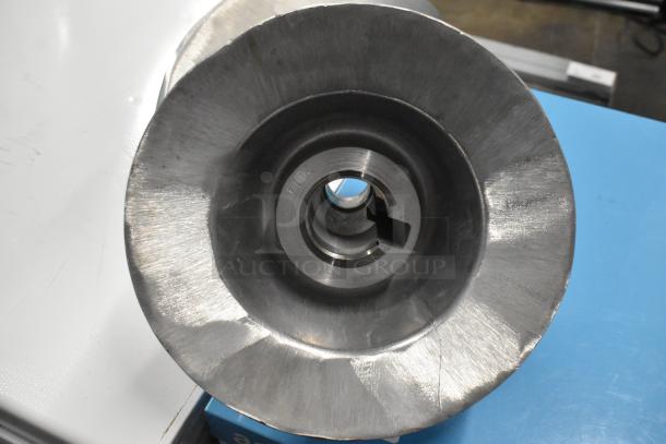 Metal commercial dough hook attachment for mixer, in good condition. Features durable metal construction and standard fitting.