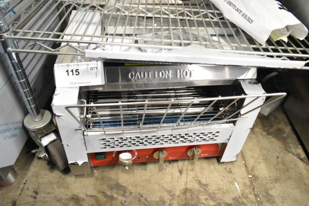 Brand new Avantco 184T3600D 14.5" stainless steel conveyor toaster, 3" opening, 240V, scratch and dent condition.