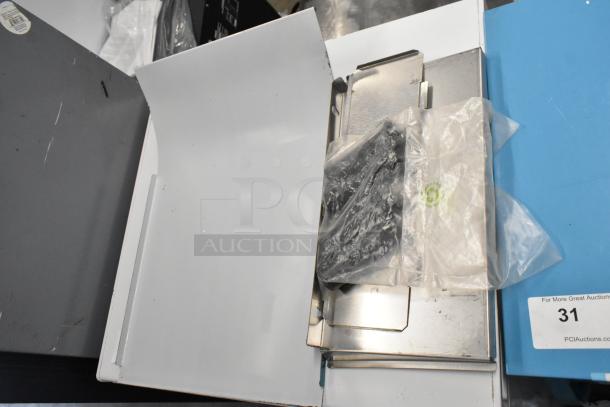 Brand new Avantco 184T3600D stainless steel conveyor toaster, 14.5" wide, 3" opening, 240V, scratch and dent condition.