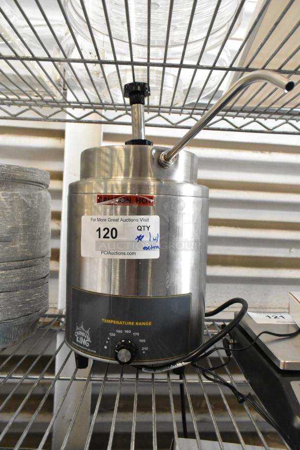Carnival King 382RWS35 3.5 Qt. Stainless Steel Warmer with Pump. Brand new, scratch and dent, 120 Volts, 1 Phase.