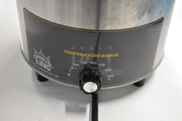 BRAND NEW SCRATCH AND DENT Carnival King stainless steel warmer with pump, 3.5 Qt, temperature control, 120V, 1 Phase.