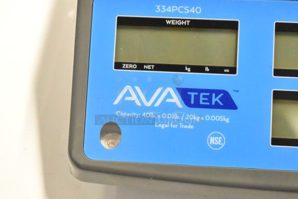 AvaTek PCS40 digital price computing scale, 40 lb. capacity, legal for trade, model 334PCS40, NSF certified, new condition.