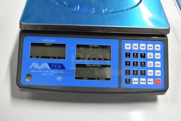 AvaTek PCS40 40 lb. digital price computing scale, legal for trade, model 334PCS40, new condition.