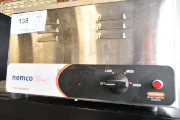 2022 Nemco 6055A stainless steel commercial food warmer, 120 volts, dial control, excellent condition, model tag visible.