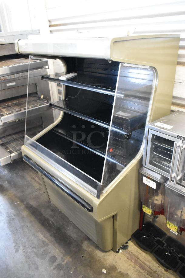 Hussmann GSVM-4060 metal floor-style reach-in merchandiser with glass panels and metal shelves, 115V, 1 phase.