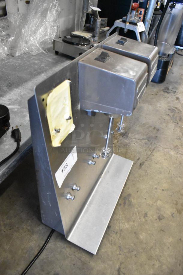 Hamilton Beach 950 metal commercial countertop drink mixer with two heads. Missing left head. 115 volts, 1 phase.