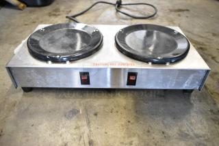 Newco X-2 Metal Commercial Countertop 2 Burner Coffee Pot Warmer. 120 Volts, 1 Phase. - Item #1211342
