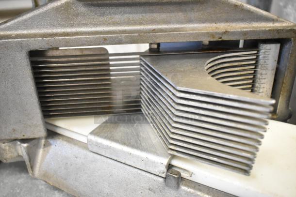 Nemco Metal Countertop Tomato Slicer, stainless steel blades, sturdy construction, slightly used condition.