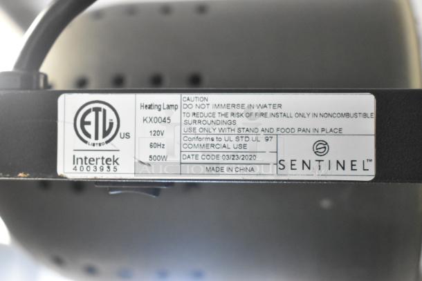 2020 KX0045 Metal Commercial Countertop 2 Head Heat Lamp, 120V, 500W, ETL listed, date code 03/23/2020, made in China.