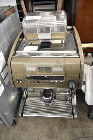 La Cimbali commercial single group automatic espresso machine, metal, countertop model, 208-240V, 1 phase, used condition.