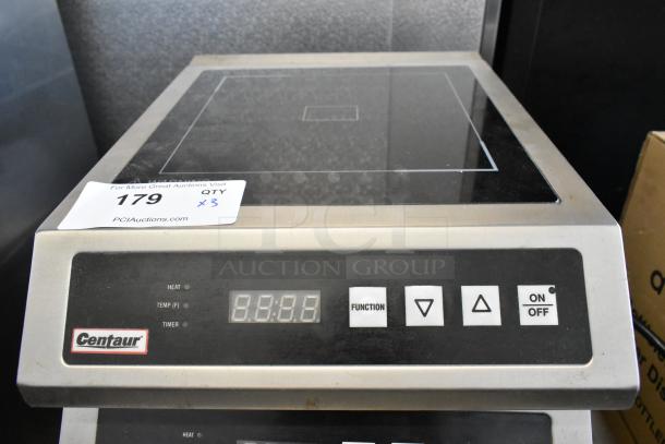 Centaur InductionRange stainless steel countertop single burner. 120 volts, 1 phase. Model features digital display and control buttons.