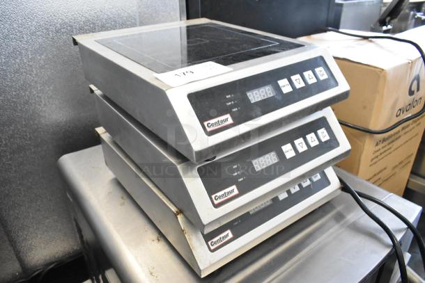 3 Centaur InductionRange stainless steel single burners, countertop model, 120V, 1 phase, digital controls, good condition.