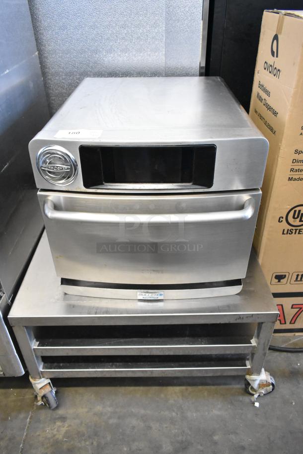 2017 Turbochef Encore2 stainless steel commercial rapid cook oven on stand. Electric, 208/240V, 1 phase. Clean condition.