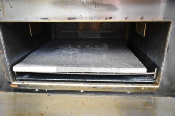 2017 Turbochef Encore2 stainless steel rapid cook oven interior on equipment stand, showing cooking chamber condition.