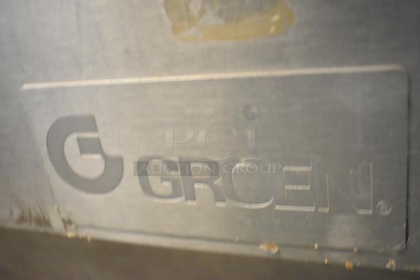 Groen NHFP/E Stainless Steel Braising Pan, commercial floor style, natural gas powered, 144,000 BTU, logo visible.