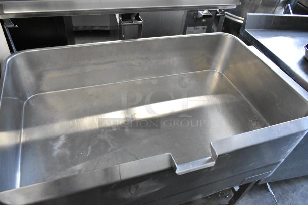 Groen NHFP/E stainless steel commercial braising pan, natural gas, 144,000 BTU, floor style, clean condition.