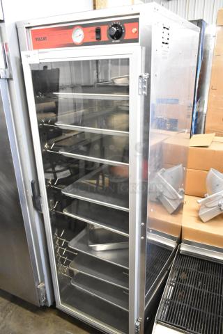 Vulcan VP18 commercial heated proofing cabinet, metal construction, glass door, multiple shelves, on casters, 120V, 1 Phase.