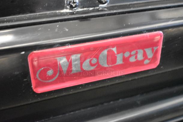 McCray metal commercial merchandiser model SC-OS30E-3-B, featuring a red logo label. 115 volts, 1 phase.