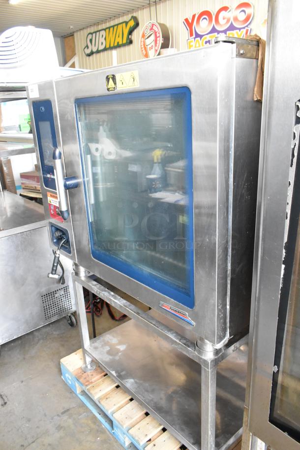 Alto Shaam CTP7-20E stainless steel electric combi oven on stand, 208-240V, 3 phase, in good condition.