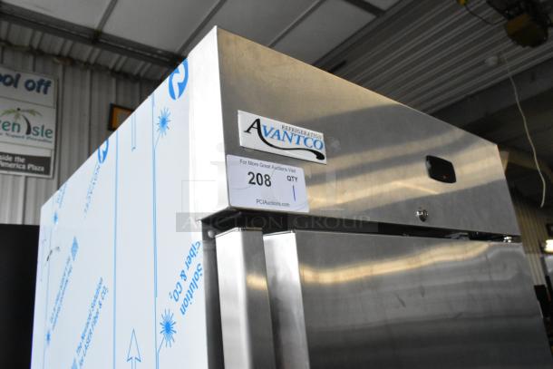 Brand new Avantco 447AP23R stainless steel single door cooler, 115V, 1 phase, poly coated racks, scratch and dent condition.