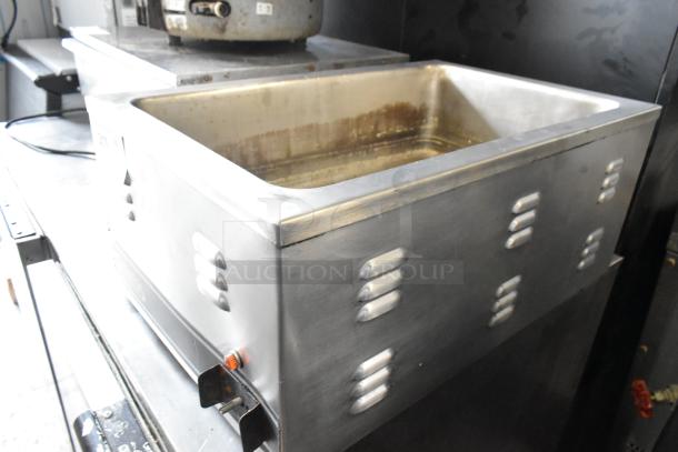 American Permanent Ware CW-2A stainless steel food warmer, 120V, 1 phase. Visible controls, sturdy build, used condition.