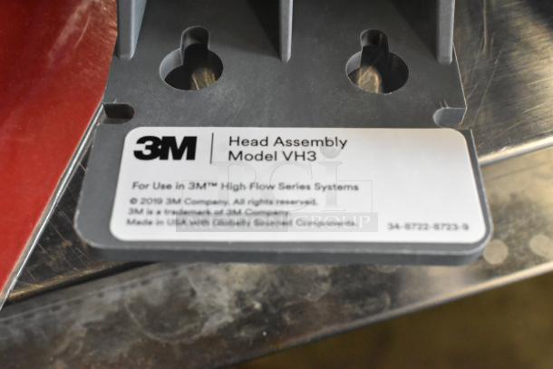 3M Head Assembly Model VH3 with label for use in High Flow Series Systems, part of a lot including juicers and thermometer.