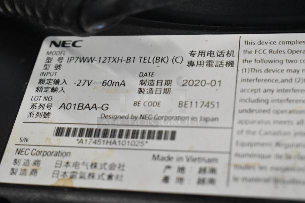 6 tech items: Epson receipt printer, 2 PAX S300 card readers, 2 Netgear switches, NEC corded phone. Model IP7WW-12TXH-B1 TEL.