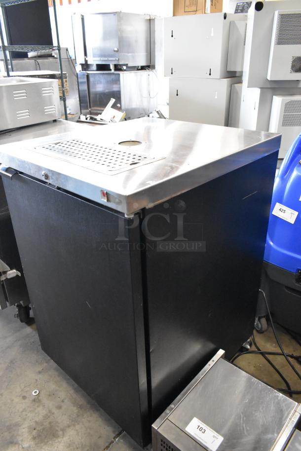 Micro Matic MDD-23 E kegerator, metal top, black body, good condition, 115V, 1 Phase, for commercial use.