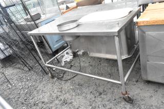 Ayr King BBS-EC1-5830 stainless steel breading station on casters, 115 volts, 1 phase, suitable for commercial use.