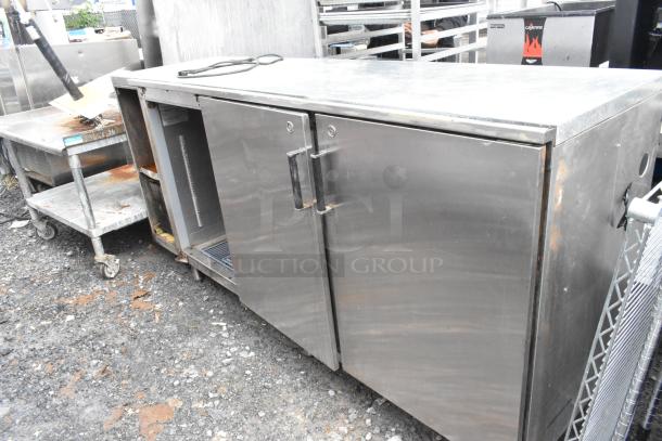 Perlick BS3DS stainless steel 3-door back bar cooler, missing one door, 115 volts, 1 phase, used condition.