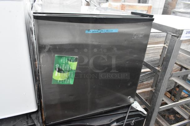 4 mini coolers including Accucold Freezer, Galanz GL43S5, Midea WHS-65LB1, GE WMR04GAVBBB, with 120 volts, 1 phase.