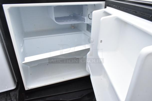 Four mini coolers, including Accucold freezer, Galanz GL43S5, Midea WHS-65LB1, GE WMR04GAVBBB. 120V, 1 phase.