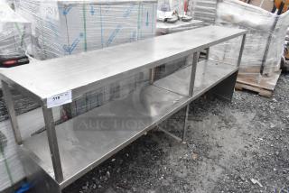 Stainless Steel 2 Tier Over Shelf, industrial-grade, used condition, durable storage solution for kitchens or workshops.