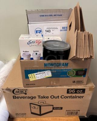 Assorted Coffee Items, Take Out Cups, Lids, Stirrers - Item #1210779