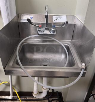 Serv-Ware Wall Mount Hand Sink with Splash Guards and Faucet - Item #1211305