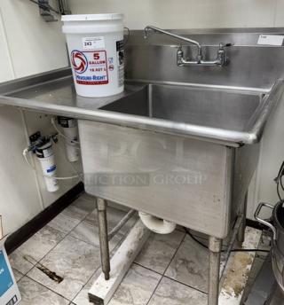 Allstrong 1 Compartment Sink with Left Side Drainboard and Faucet - Item #1211310