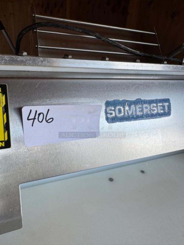 Somerset Dough Roller in silver, tested and working, with brand label visible. Item number 406 displayed.