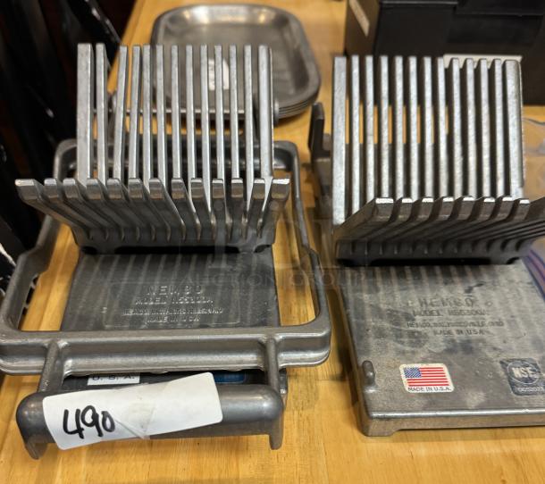 Nemco Cutters Model #N55300A, metal base, no wires, made in USA, shows surface wear, includes model marking and US flag sticker.