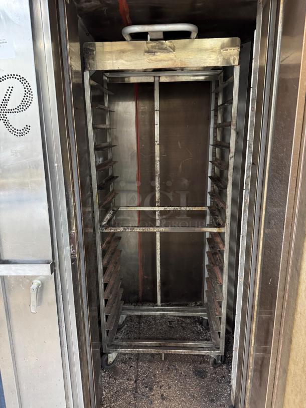 Revent 626 Nat Gas Commercial Bakery Rack Oven, stainless steel, tested and working, easy to disassemble, interior rack visible.