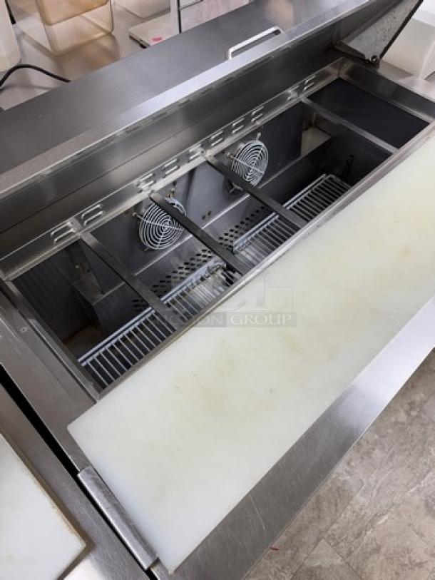 Atosa Sandwich Prep Table, Model MSF8302GR, 115v, 1 Phase; stainless steel with cutting board, dual fans, tested and working.