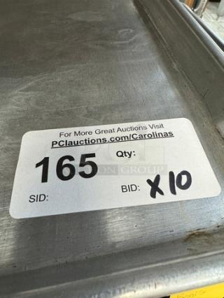 10 full-size sheet pans in good condition, auction lot 165.