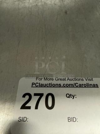 Winholt Metal Rack with 4 Shelves, Model SCASS-2148, sturdy construction, good condition. Auction label shows lot number 270.