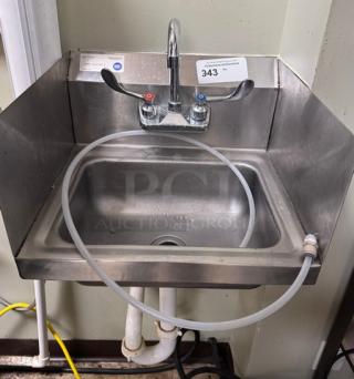 Serv-Ware Wall Mount Hand Sink with Splash Guards and Faucet - Item #1211305