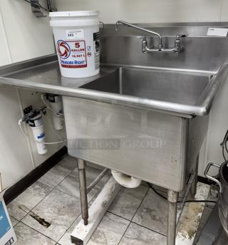 Allstrong 1 Compartment Sink with Left Side Drainboard and Faucet - Item #1211310