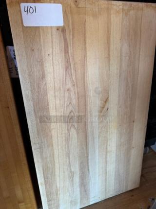 Large wooden cutting board, smooth surface, natural wood grain, rectangular shape, item number 401.