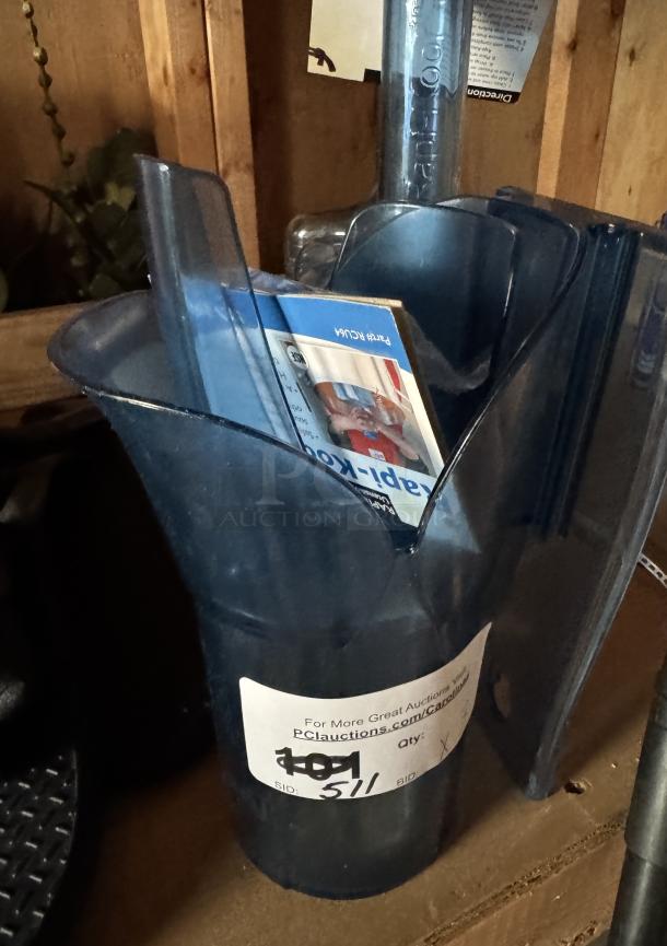 Rapi-Kool Rapid Chilling Utensil and Scoop in blue plastic with visible auction tag. Includes instructions. Good condition.