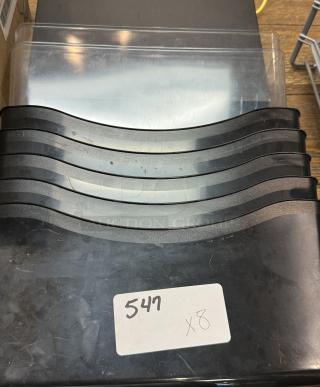 Wall mount file holders, set of 8, black with clear fronts, in good condition, labeled "547 x8" on white tag.