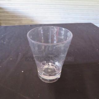 9oz Poly Rocks/Bar Glass, clear, durable, ideal for outdoor events, slight taper with textured surface. Model: 10XBID.