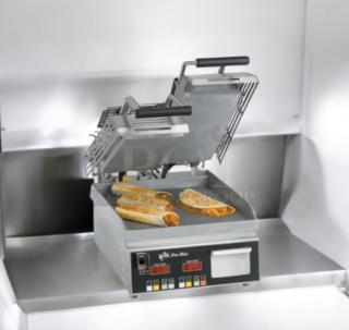 Immaculate Star Pro-Max GR14SPT electric panini grill, double-sided, 208/240V, fully tested and working, cooking paninis.
